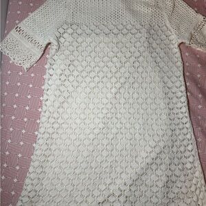 Zara Cream Crochet Knit Top